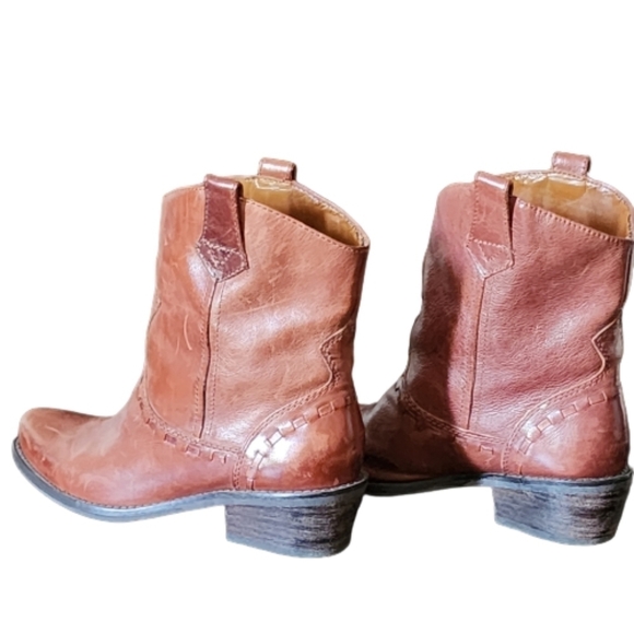 Franco sarto window western brown leather pointed toe ankle booties size 7 - Picture 5 of 11